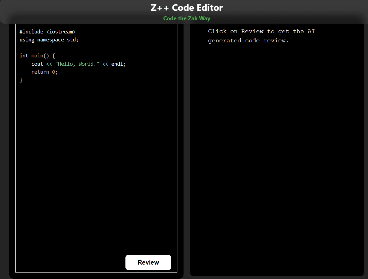 Z++ Code Editor
